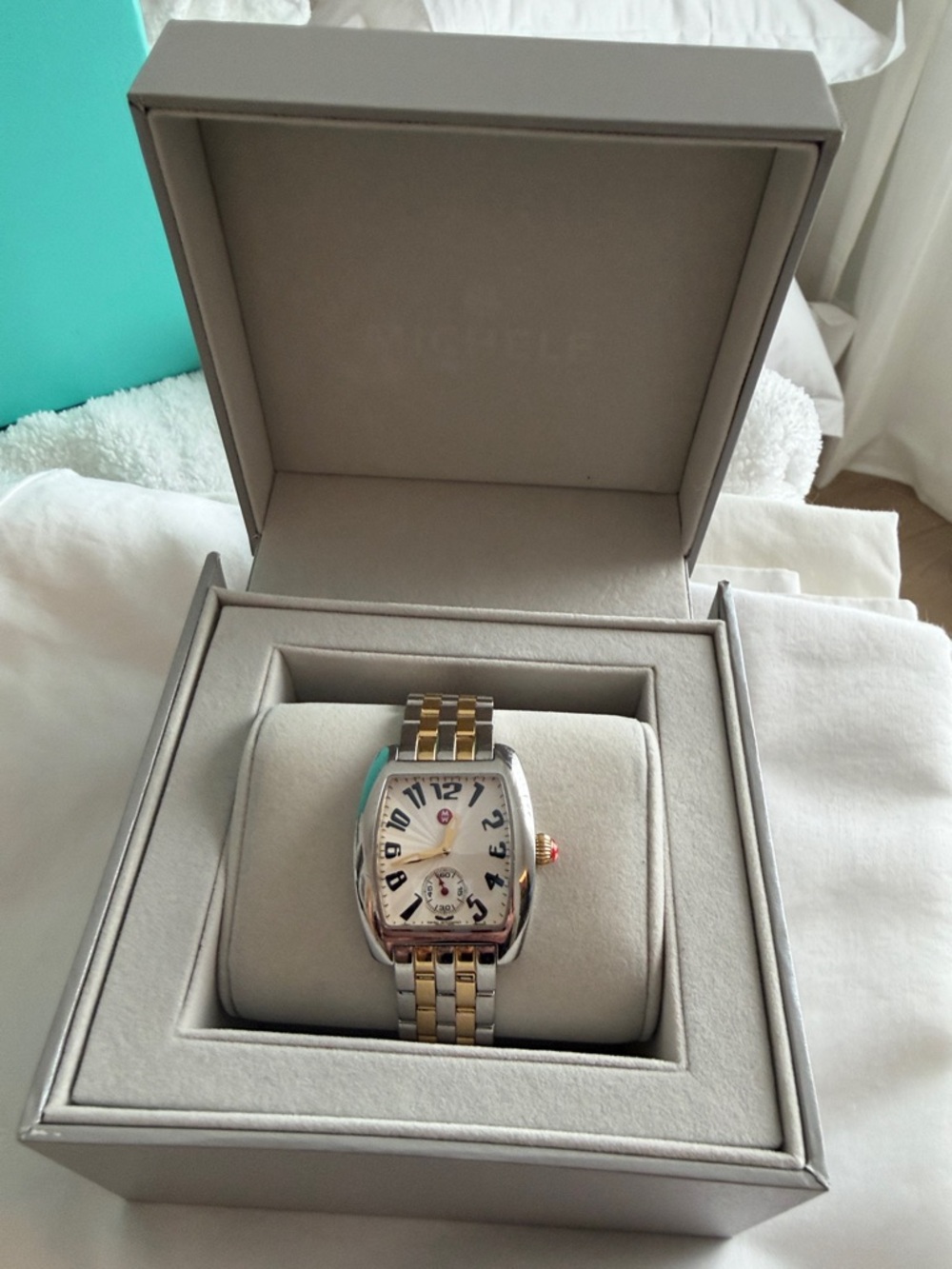 Michele Two-Tone Gold & Silver Bracelet Watch with Cream Dial - Picture 9 of 10